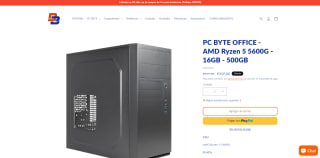 PC Byte AMD Ryzen 5 5600G - 16GB - 500GB por 319€