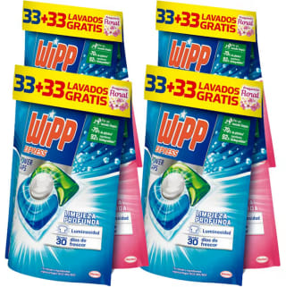Pack de Detergente WIPP Express Cápsulas 33 + 33 por 18,58€