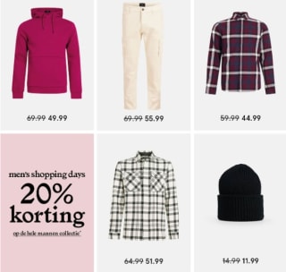 20% korting op alle items uit de mannen collectie bij Shoeby