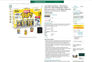 Funko Bitty Pop! Minions - Roller Skating Stuart 4PK - Roller Skating Stuart, Pajama Bob Kung Fu Kevin Y una Minifigura Misteriosa Sorpresa por 13€