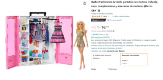 Barbie Fashionistas Superarmario y Muñeca - Perchero Desplegable - Rosa - Con Ropa, Accesorios y Perchas por 16.85€