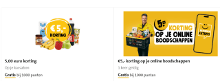 €5 korting op je boodschappen bij de Jumbo