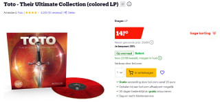 Toto Their Ultimate Collection (Colored Vinyl) voor €14,90 bij Bol.com