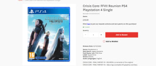 Crisis Core: Final Fantasy VII Reunion – PS4 – £10.30