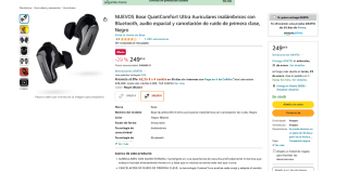 Auricualres Bose QuietComfort Ultra a solo 249€