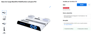 Base de Carga Blackfire Multifuction Led para PS5 por 9€