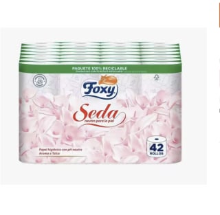 Foxy Seda Papel higiénico Neutro 42 Rollos 3 Capas 6 rollo x 7 pack total 42 rollos por solo 17€