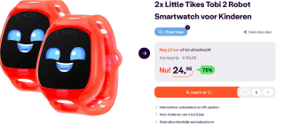 2x Little Tikes Tobi 2 Robot Smartwatch voor kinderen voor €24,95 bij iBood