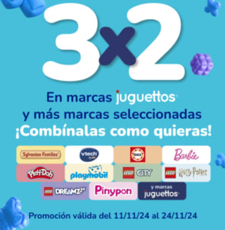 Promoción 3x2 Juguetes en tienda Juguetto