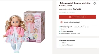 Baby Annabell Staande pop Little Sophia, 36 cm voor €26,99 bij Otto