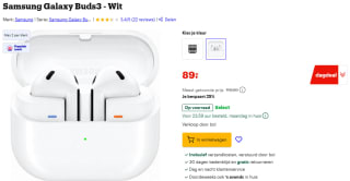 Samsung Galaxy Buds3 voor €89 bij Bol