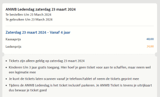 ANWB ticket Ledendagen in de Efteling voor €24 incl. parkeren