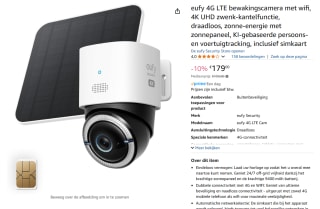 Eufy 4G LTE Cam S330 Rond IP-beveiligingscamera voor €179 bij Amazon