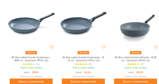 Alle BK pannen 25% korting bij Blokker