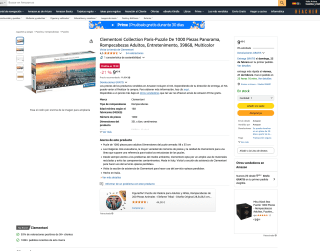 Puzzle Clementoni Collection Paris 1000 Piezas Panorama Rompecabezas Adultos Entretenimento 39868 por solo 9,49€