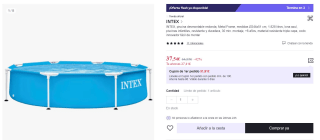 Piscina tubular redonda Metal Frame Ø244 cm INTEX por 37,54€ (25,54€ usuario nuevo)