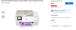Impresora Multifunción HP Envy Inspire 7920e, 3 meses Instant Ink con HP+ por 129€
