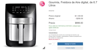 Freidora de Aire Gourmia 6.7L por $899 en Costco