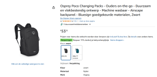 Osprey Osprey-logo Poco Changing Pack Black voor €54,24 bij Amazon