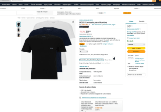 Camisetas BOSS para Hombre Paquete de 3 por 24,65€