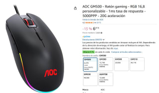 Ratón marca AOC GM500 - RGB 16,8 personalizable por 6,47€