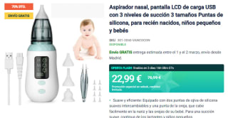 Aspirador nasal digital para niños y bebés por 22.99€