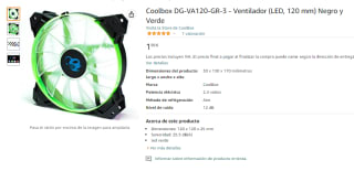Ventilador Auxiliar PC 12cm 1300rpm LED por 1,99€
