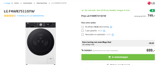 LG | F4WR7511SYW | wasmachine | 11 kg voor €749,99 bij bemmelenkroon