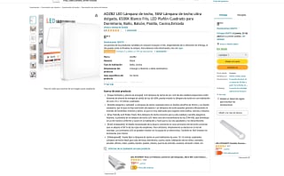 Plafón LED 36W 6500K 4350LM 23x23cm por solo 8,99€