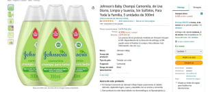 3 Unidades Johnson's Baby Champú Camomila por 4,05€