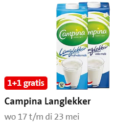 Campina langlekker 1+1 gratis bij de jumbo