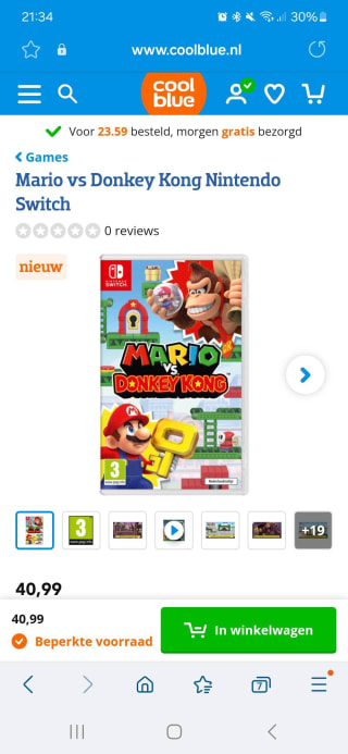 Nintendo Switch Mario vs Donkey Kong voor €40,99