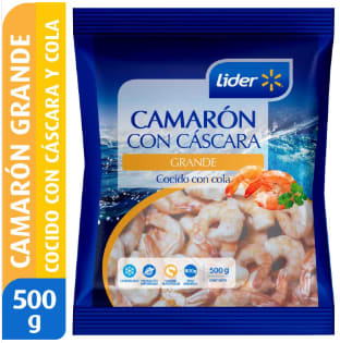 Camarón grande con cáscara cocido de 500 gramos por $3.490