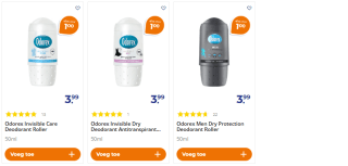 Odorex deodorant rollers voor €1 per stuk bij Trekpleister