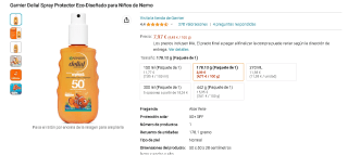 Garnier Delial Spray Protector Eco-Diseñado para Niños de 150ml por 7,97€