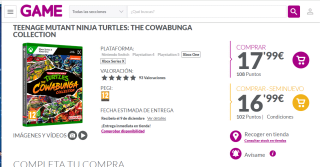 Juego para XboxTeenage Mutant Ninja Turtles The Cowabunga Collection por 17,99€
