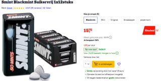 12 verpakkingen Smint muntjes voor €15,75 bij Bol
