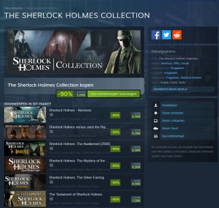 90% korting op het The Sherlock Holmes Collection game pakket