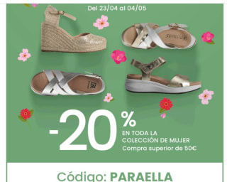 20% descuento en sección mujer desde Merkalcalzados