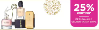 Diverse top parfums 25% korting + €20 extra korting dmv code
