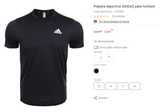 Playera Deportiva Adidas a $244 en Liverpool