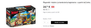 Playmobil - Astérix: La tienda de los legionarios por 24.99€