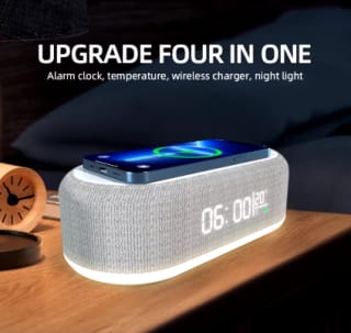 Draadloze oplader + digitale klok voor iPhone en Samsung voor €18 bij Aliexpress