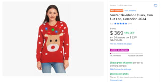 Sueter Navideño Unisex con Luz LED 2024 por $369 | Rebaja Mercado Libre