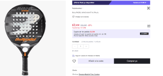 Pala de Padel BULLPADEL WING AVANT M por 62.95€ (Cuenta Nueva 50.95€)