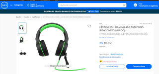 Audífono Hp Pavilion Gaming 400 Reacondicionado por $19.990
