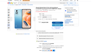 Xiaomi Redmi Note 12 Pro 4G 8+256GB Snapdragon732G 108MP NFC por 208,25€