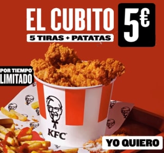 KFC El Cubito: 5 Tiras + Patatas por 5€