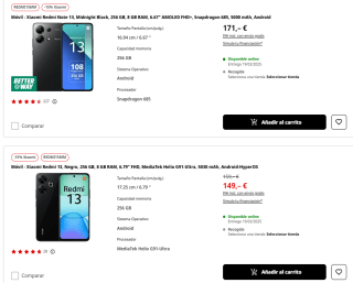15% EXTRA descuento móviles Xiaomi Redmi