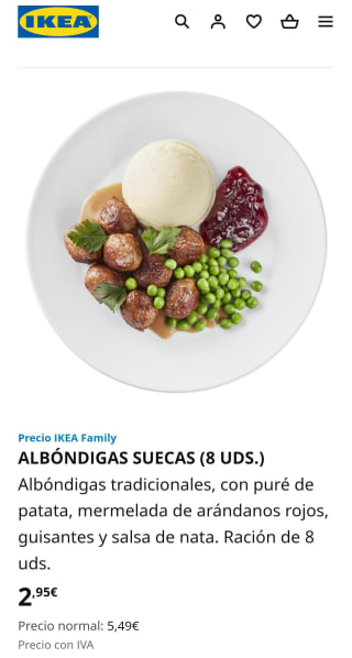 Plato de albóndigas tradicionales por solo 2,95€